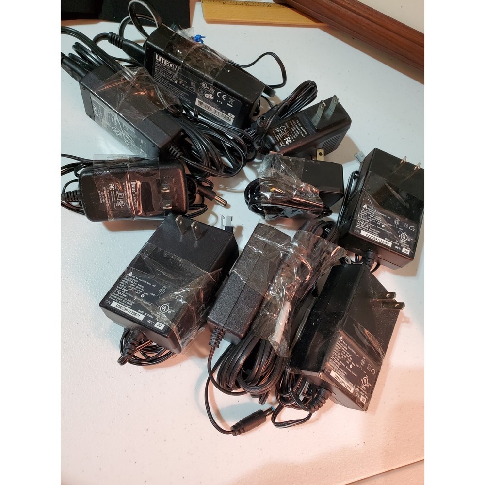 Lot Of 9 Original AC Adapter Power Supply Misc All Black